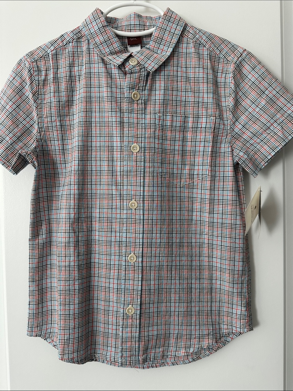 New Tea Collection Madras Plaid Shirt, Size 6